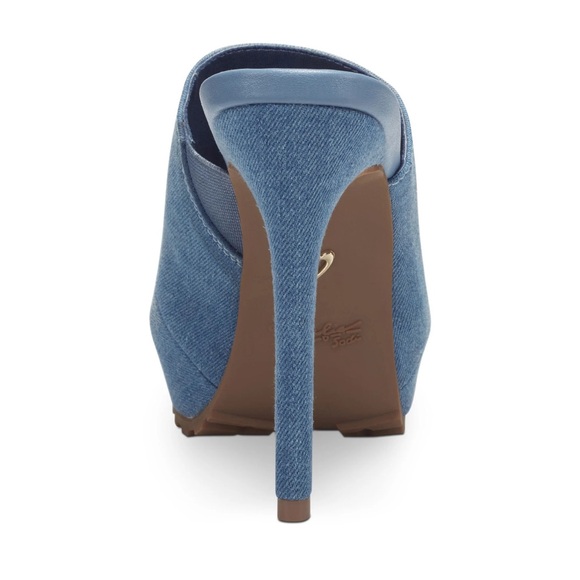 Blue Denim Platform Slides - Picture 3 of 7